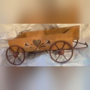 Decorative Wooden Wagon with Heart Design